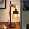 BRILAGI - Stona lampa WOOD GLASS 1xE27/40W/230V braon/crna/zadimljena bež