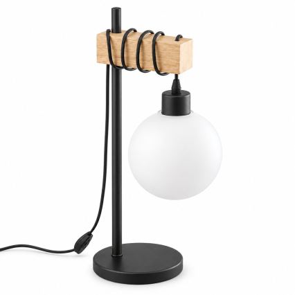 BRILAGI - Stona lampa WOOD GLASS 1xE27/40W/230V smeđa/crna/bela