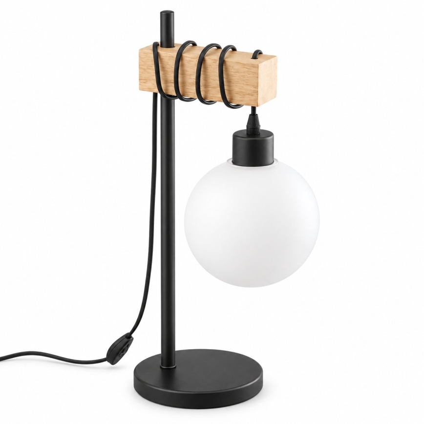 BRILAGI - Stona lampa WOOD GLASS 1xE27/40W/230V smeđa/crna/bela