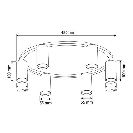 BRILAGI - Stropna svetiljka SELE 6xGU10/30W/230V crna