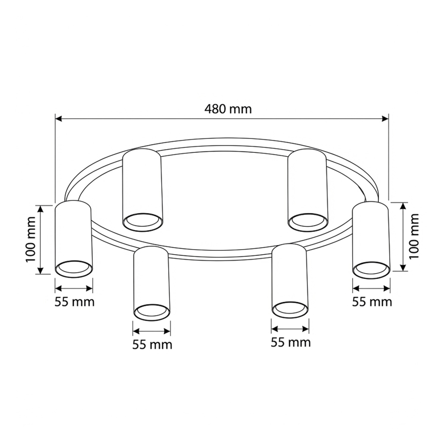 BRILAGI - Stropna svetiljka SELE 6xGU10/30W/230V crna