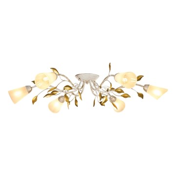 Brilagi - Stropni luster FLORA 6xE14/60W/230V zlatna/krem/patina