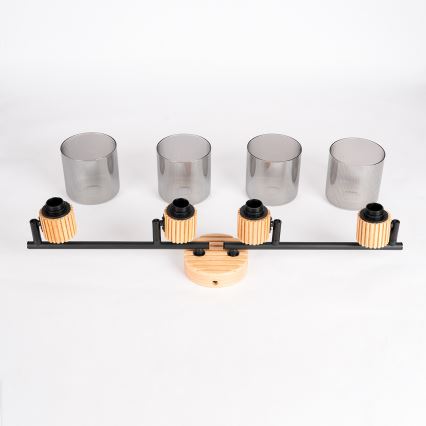 Brilagi - Stropni spot HYGGE 4xE14/15W/230V drvo/dimljeno