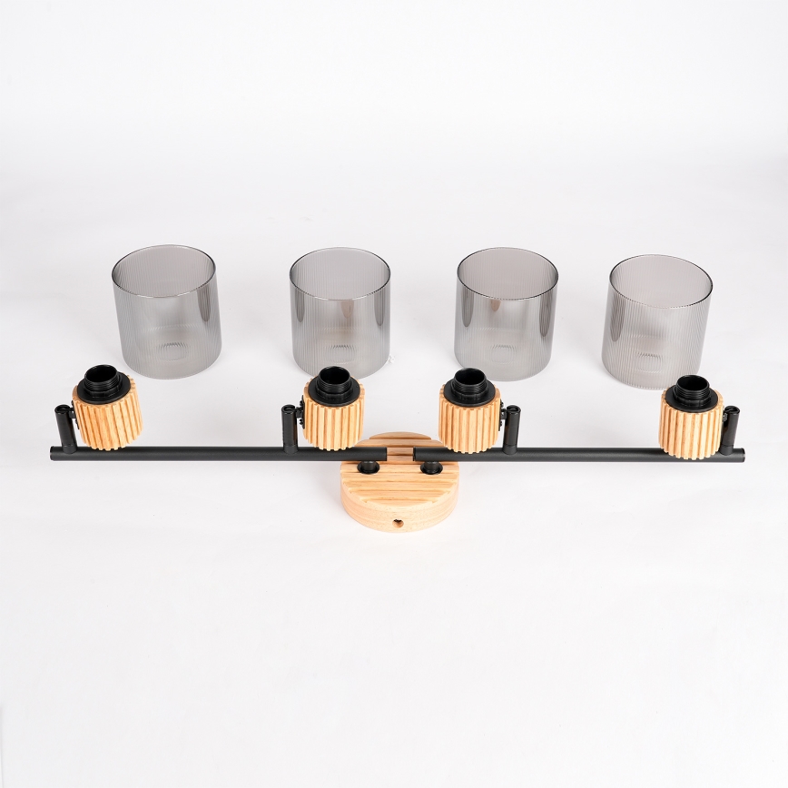 Brilagi - Stropni spot HYGGE 4xE14/15W/230V drvo/dimljeno