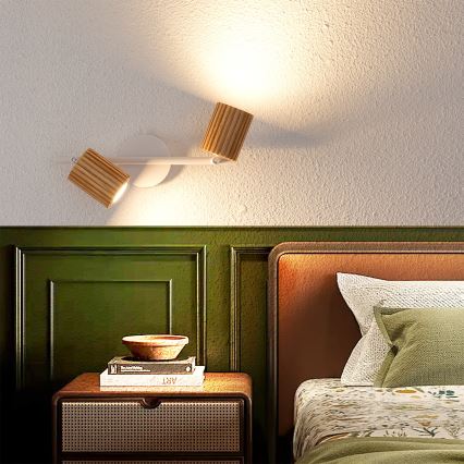 Brilagi - Stropni spot MODERN WOOD 2xGU10/8W/230V drvo/bela
