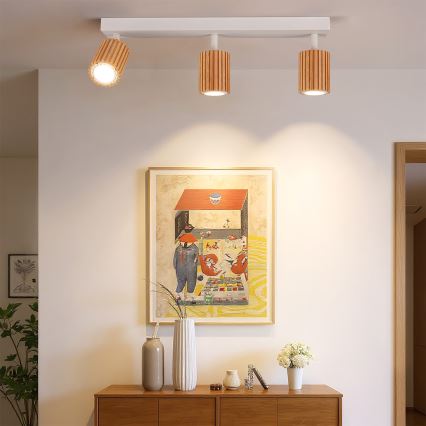 Brilagi - Stropno spot svetlo MODERN WOOD 3xGU10/8W/230V drvo/belo