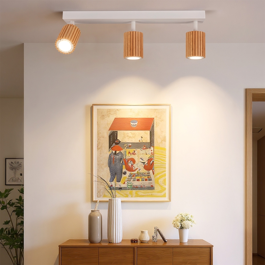 Brilagi - Stropno spot svetlo MODERN WOOD 3xGU10/8W/230V drvo/belo
