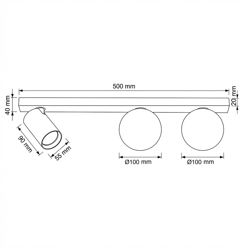 Brilagi - Stropno spot svetlo SELE BALL 1xGU10/30W/230V + 2xG9/10W bela