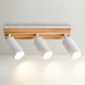 Brilagi - Stropno spot svetlo SELE WOOD 3xGU10/30W/230V bela/drvo