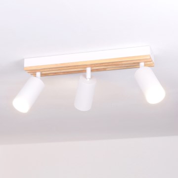 Brilagi - Stropno spot svetlo SELE WOOD ACOUSTIC 3xGU10/30W/230V bela/drvo