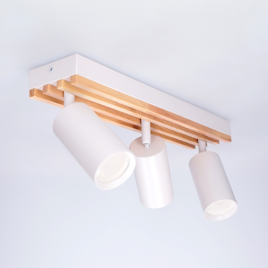Brilagi - Stropno spot svetlo SELE WOOD ACOUSTIC 3xGU10/30W/230V bela/drvo
