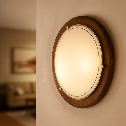 Brilagi - Stropno svetlo ORBIS 1xE27/60W/230V prečnik 30 cm borovina