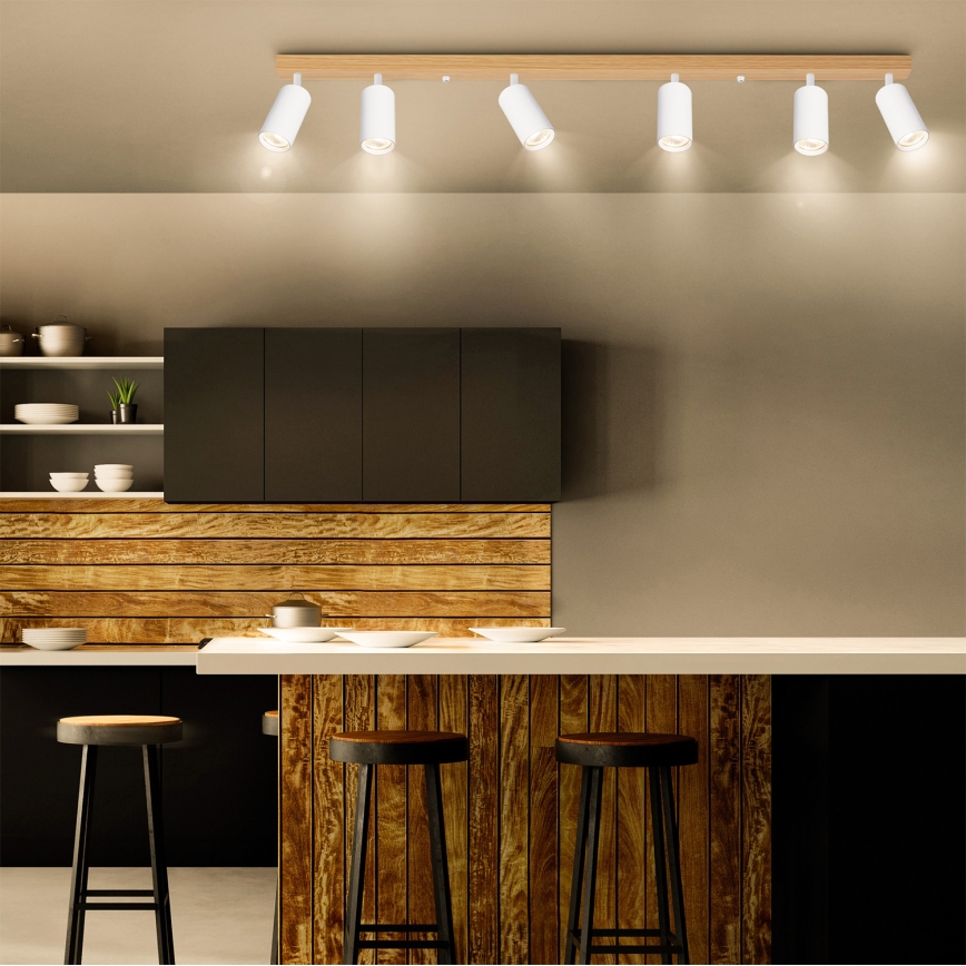 Brilagi - Svetiljka SELE 6xGU10/30W/230V bela/dekor hrasta