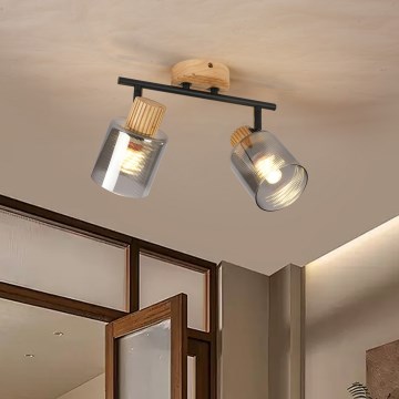 Brilagi - Tačkasto svetlo HYGGE 2xE14/15W/230V drvo/dimno