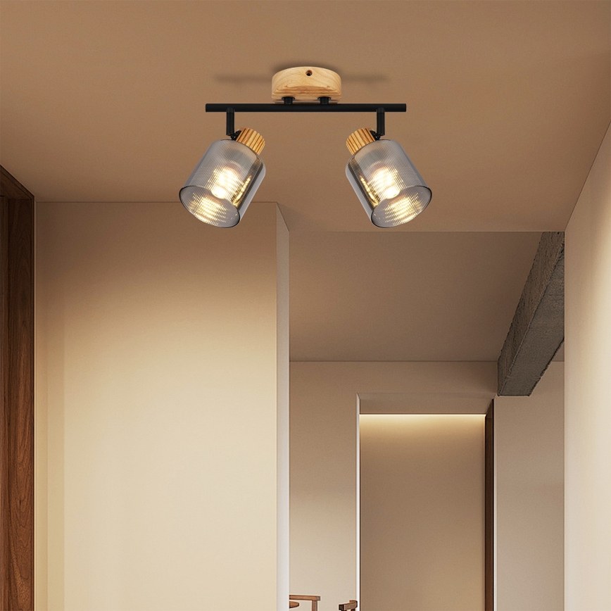 Brilagi - Tačkasto svetlo HYGGE 2xE14/15W/230V drvo/dimno