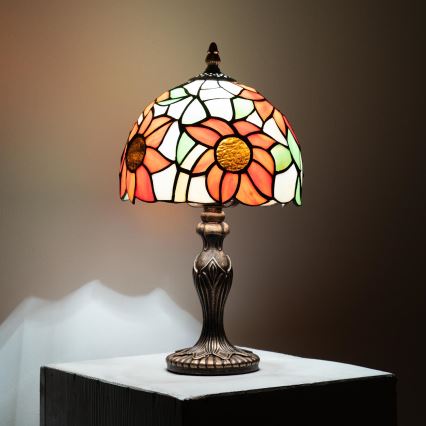 Brilagi - Tifani vitražna stolna lampa SUNFLOWER 1xE27/60W/230V