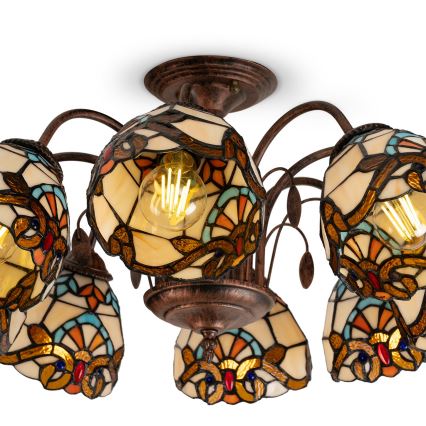 BRILAGI - Tifani vitražni plafonski luster MIRABELLA 8xE27/60W/230V prečnik 68 cm