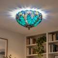 BRILAGI - Tiffany vitražna plafonska lampa CORAL 2xE27/60W/230V, prečnik 40 cm