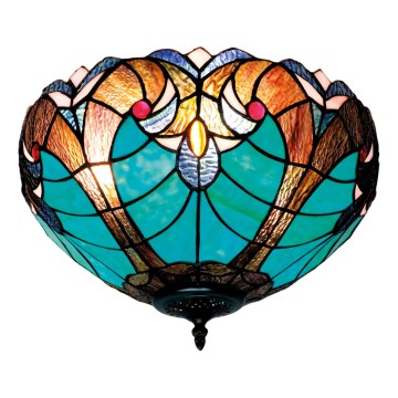 BRILAGI - Tiffany vitražna plafonska lampa CORAL 2xE27/60W/230V, prečnik 40 cm