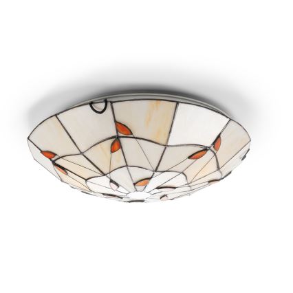 Brilagi - Tiffany vitražna plafonska lampa FOLIA 2xE27/60W/230V prečnik 40 cm