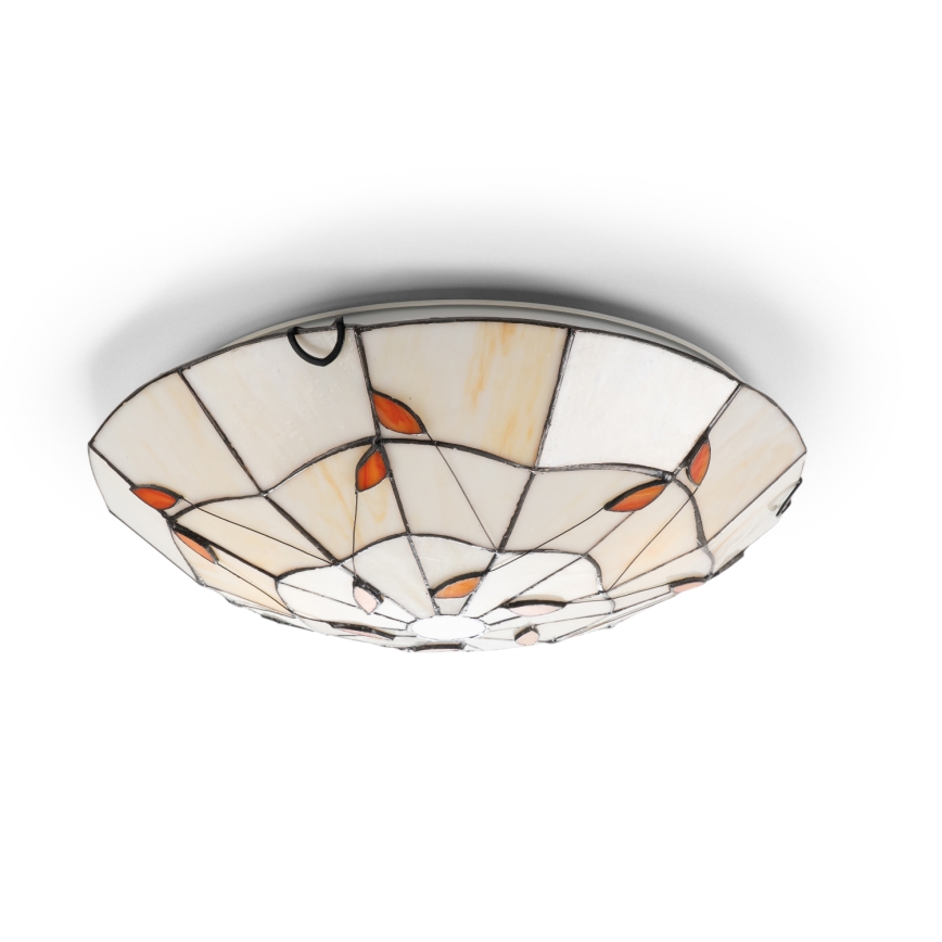 Brilagi - Tiffany vitražna plafonska lampa FOLIA 2xE27/60W/230V prečnik 40 cm