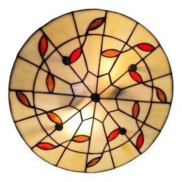 Brilagi - Tiffany vitražna plafonska lampa FOLIA 3xE27/60W/230V prečnik 40 cm