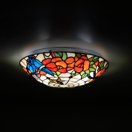 Brilagi - Tiffany vitražna plafonska lampa JUNGLE 2xE27/60W/230V prečnik 40 cm