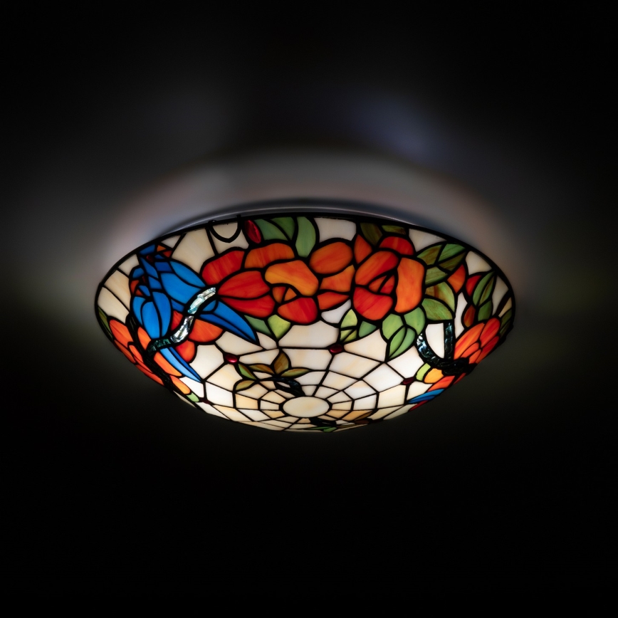 Brilagi - Tiffany vitražna plafonska lampa JUNGLE 2xE27/60W/230V prečnik 40 cm