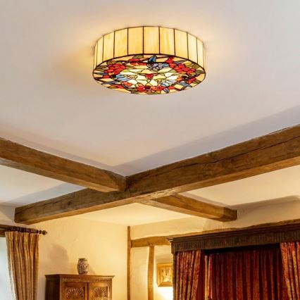 Brilagi - Tiffany vitražna plafonska lampa JUNGLE 3xE27/60W/230V prečnika 40 cm