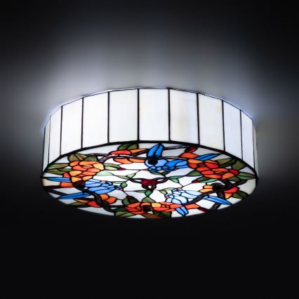 Brilagi - Tiffany vitražna plafonska lampa JUNGLE 3xE27/60W/230V prečnika 40 cm