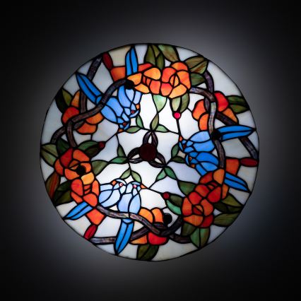 Brilagi - Tiffany vitražna plafonska lampa JUNGLE 3xE27/60W/230V prečnika 40 cm
