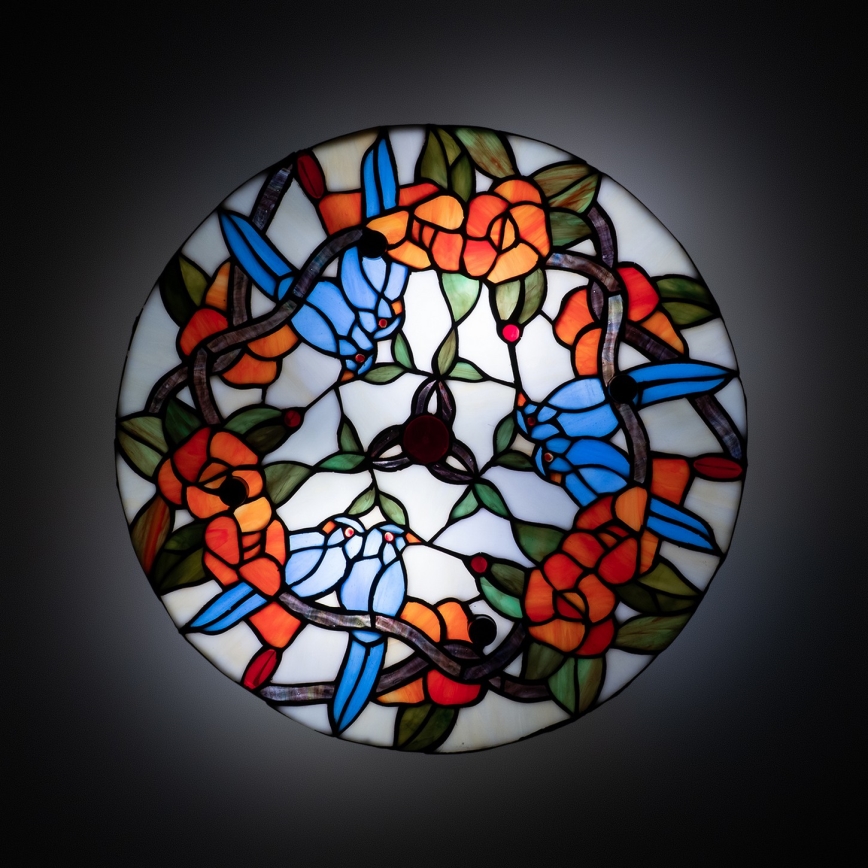 Brilagi - Tiffany vitražna plafonska lampa JUNGLE 3xE27/60W/230V prečnika 40 cm