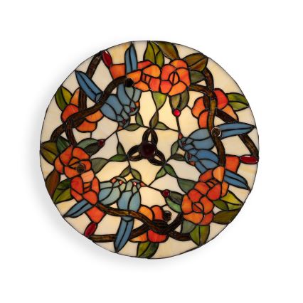 Brilagi - Tiffany vitražna plafonska lampa JUNGLE 3xE27/60W/230V prečnika 40 cm
