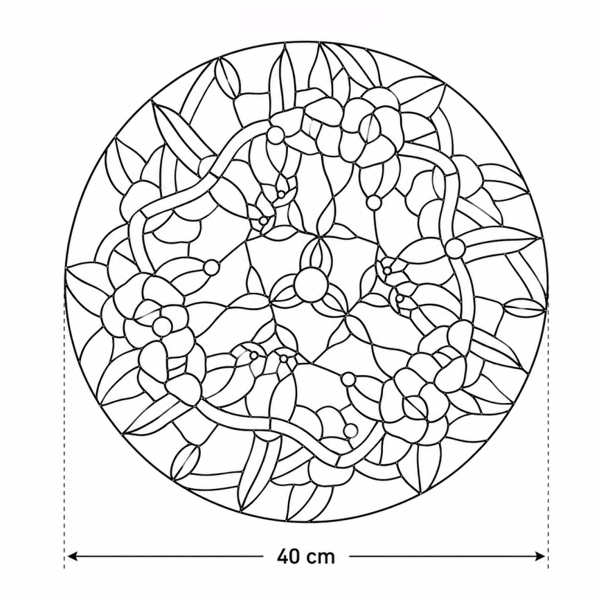 Brilagi - Tiffany vitražna plafonska lampa JUNGLE 3xE27/60W/230V prečnika 40 cm