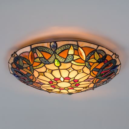 Brilagi - Tiffany vitražna plafonska lampa LUISA 2xE27/60W/230V prečnik 40 cm