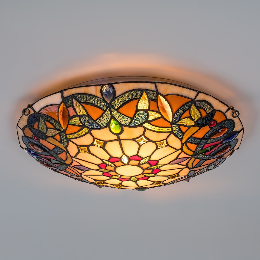Brilagi - Tiffany vitražna plafonska lampa LUISA 2xE27/60W/230V prečnik 40 cm