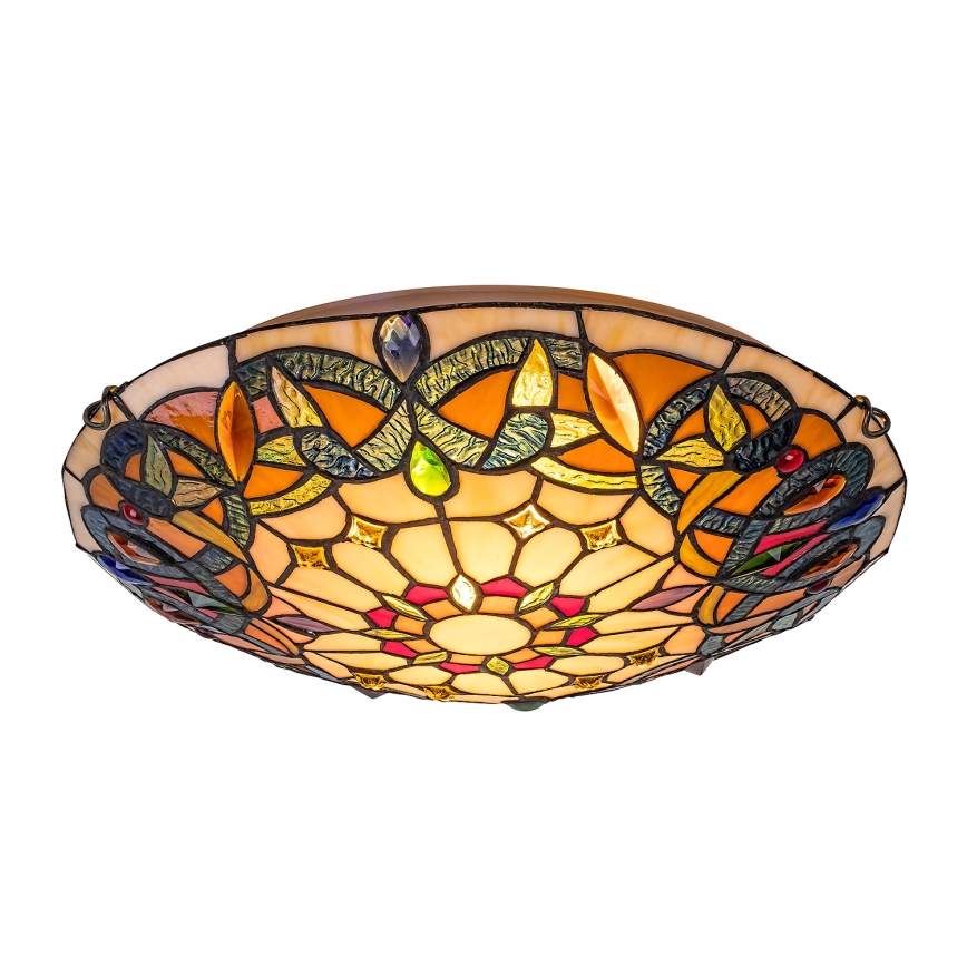 Brilagi - Tiffany vitražna plafonska lampa LUISA 2xE27/60W/230V prečnik 40 cm