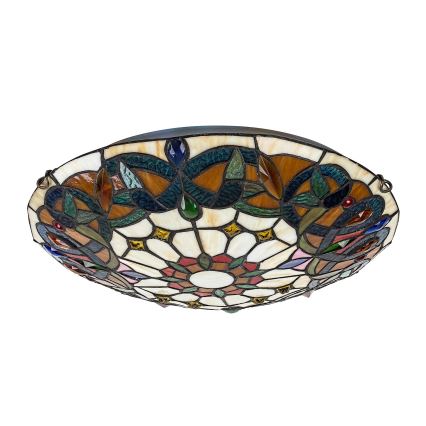 Brilagi - Tiffany vitražna plafonska lampa LUISA 2xE27/60W/230V prečnik 40 cm