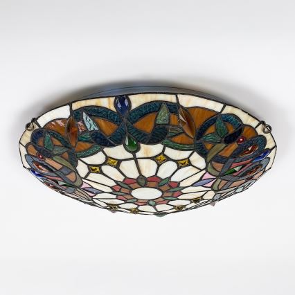 Brilagi - Tiffany vitražna plafonska lampa LUISA 2xE27/60W/230V prečnik 40 cm