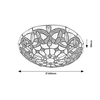 Brilagi - Tiffany vitražna plafonska lampa LUISA 2xE27/60W/230V prečnik 40 cm