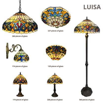 Brilagi - Tiffany vitražna plafonska lampa LUISA 2xE27/60W/230V prečnik 40 cm