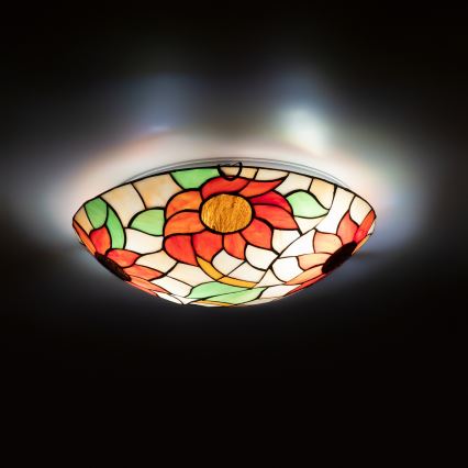 Brilagi - Tiffany vitražna plafonska lampa SUNCOKRET 2xE27/60W/230V prečnik 40 cm