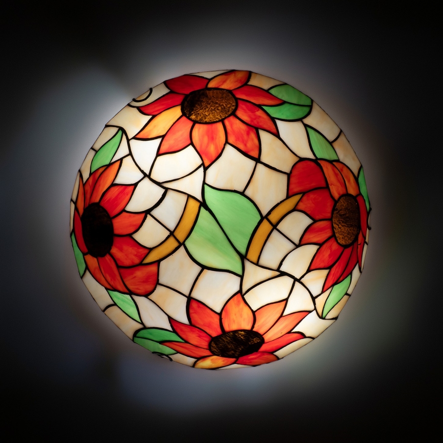 Brilagi - Tiffany vitražna plafonska lampa SUNCOKRET 2xE27/60W/230V prečnik 40 cm