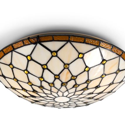 BRILAGI - Tiffany vitražna plafonska svetiljka IVORY 2xE27/60W/230V prečnik 40 cm