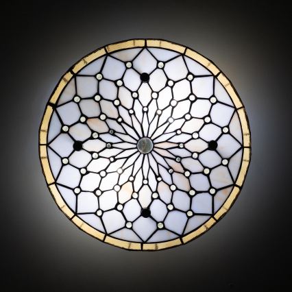 Brilagi - Tiffany vitražna plafonska svetiljka IVORY 3xE27/60W/230V prečnik 40 cm