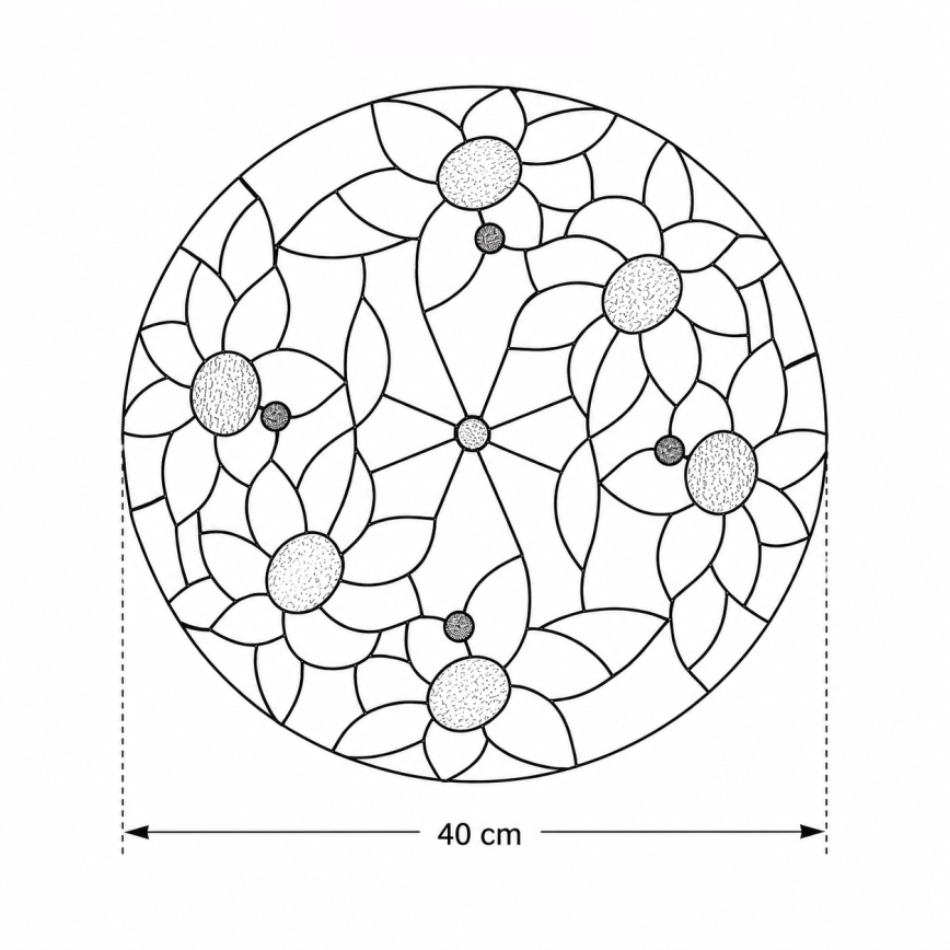 Brilagi - Tiffany vitražna plafonska svetiljka SUNFLOWER 3xE27/60W/230V prečnik 40 cm