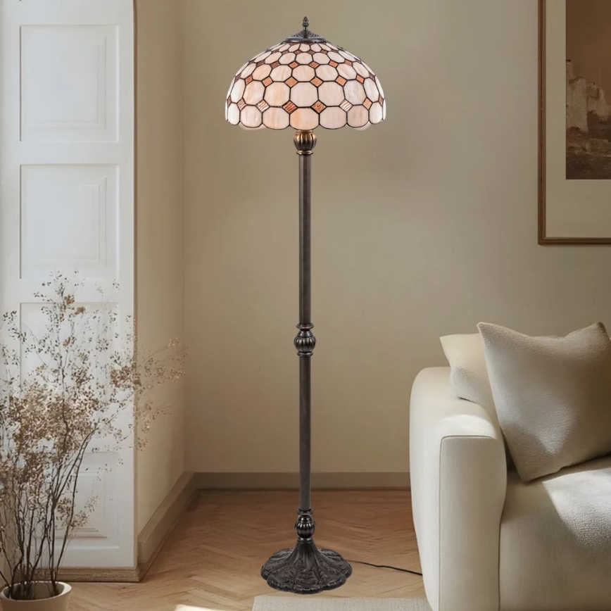 Brilagi - Tiffany vitražna podna lampa DORAN 2xE27/60W/230V