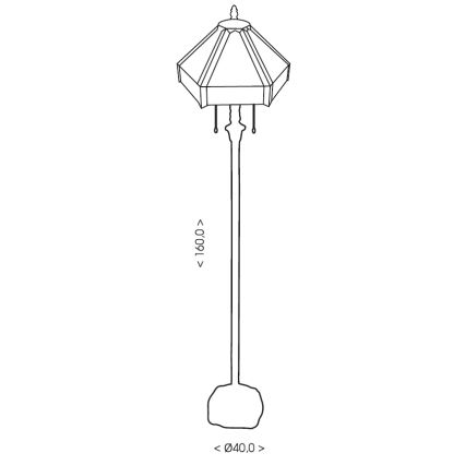 BRILAGI - Tiffany vitražna podna lampa EMERALD 2xE27/60W/230V