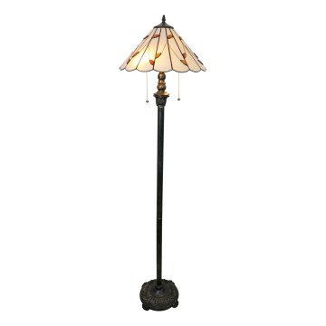 Brilagi - Tiffany vitražna podna lampa FOLIA 2xE27/60W/230V