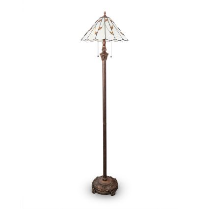 Brilagi - Tiffany vitražna podna lampa FOLIA 2xE27/60W/230V